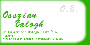 osszian balogh business card